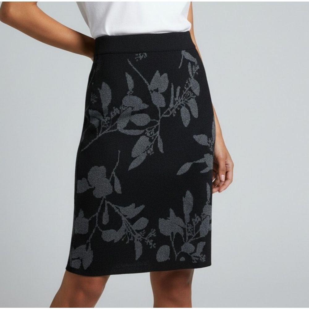 H&M Sparkle Leaves Stretchy Pencil Skirt
